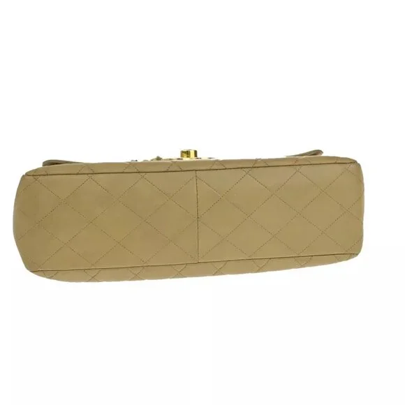 CHANEL CC Matelasse 30 Chain Shoulder Bag Leather Beige GHW Vintage Shoulder Bags